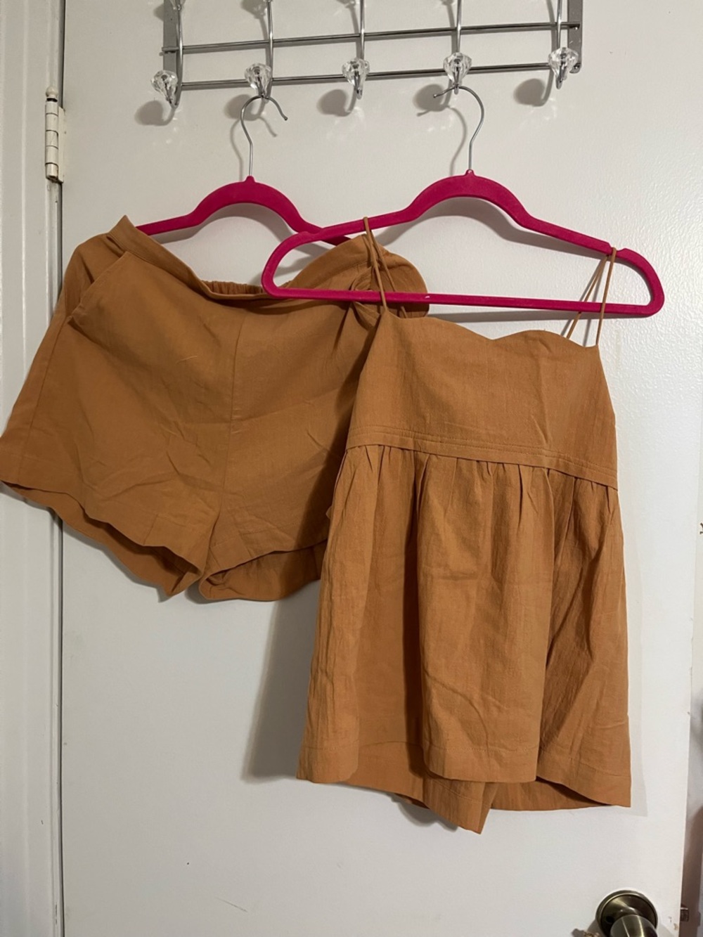 Heyson Rust Brown camisole top and matching shorts set, size L. 100% cotton